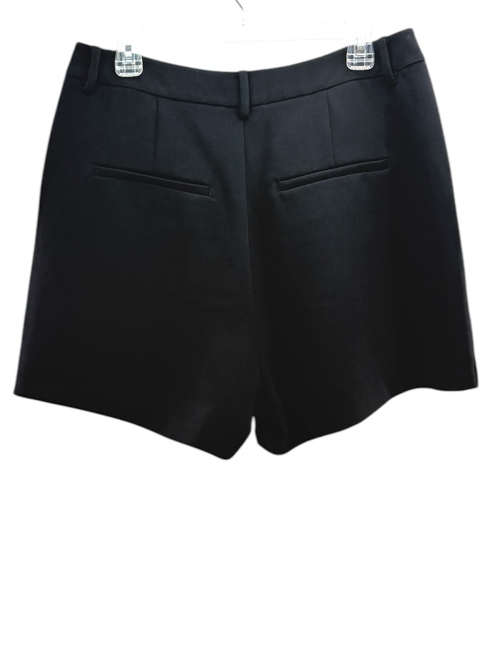 Good American Black Tailored Luxe Suiting High-Waist Pleated Shorts, Size 10 - Picture 5 of 9